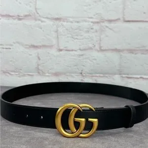 Gucci Leather Slim Black with Double G Buckle 90 36 414516 (Sku 6847) Belt s_wp_6316a8898634cbfad4fc1230.webp main image 3